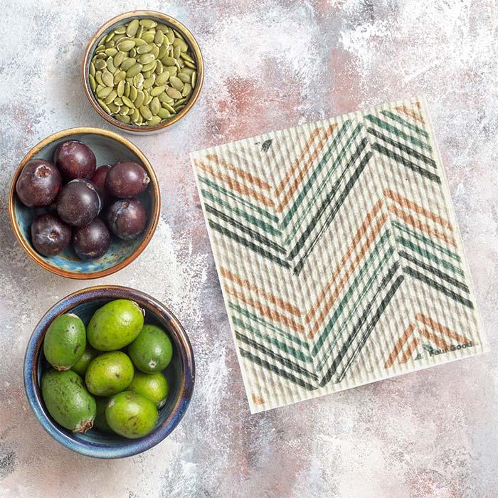 Eco friendly chevron sponge cloth for stylish and sustainable kitchen cleaning